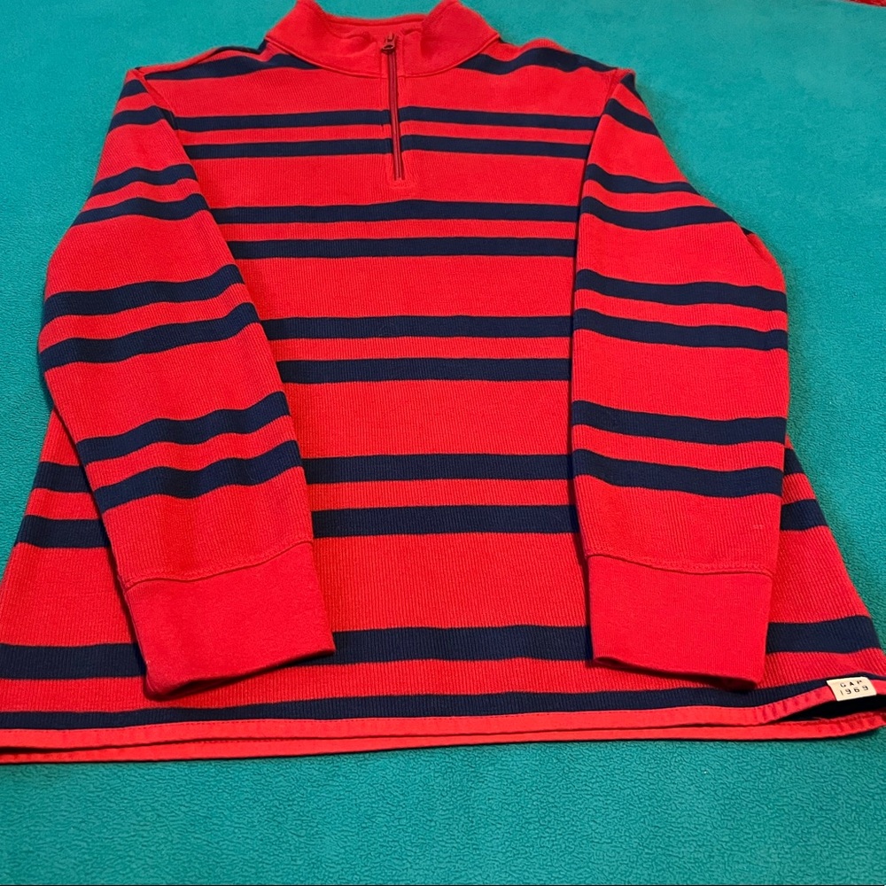 Gap Kids quarter-zip striped sweater